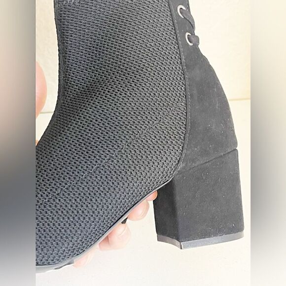 Schutz Emilia Women's Knit lace up Ankle Bootie Black Booties 6. NWB - Picture 10 of 13